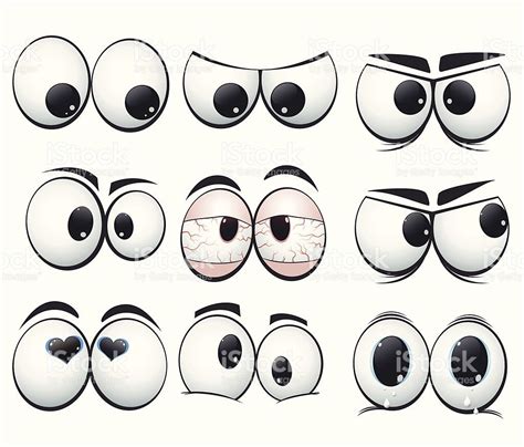 Cartoon Expression Eyes With Different Views Illustration Ojos De