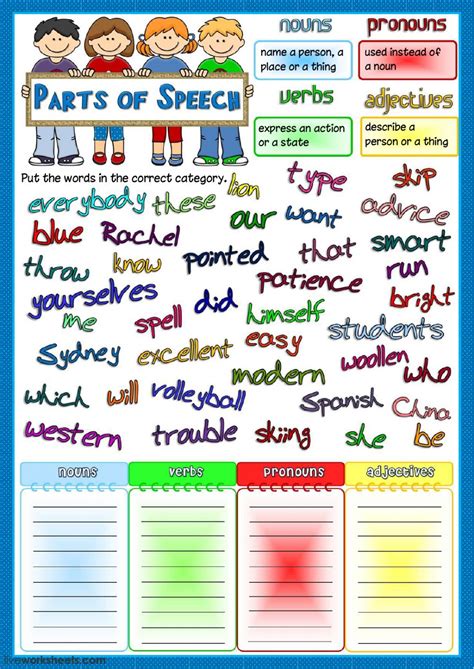 A verb, on the other hand, is an action word. Parts of speech - nouns, pronouns, verbs, adjectives ...