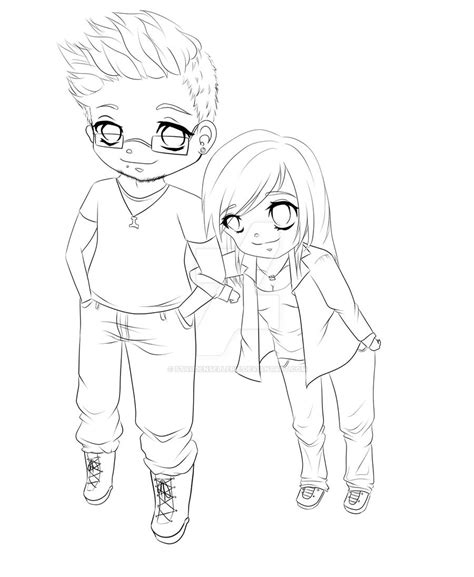 Chibi Anime Couple Coloring Pages Chibi Love Coloring Pages Image