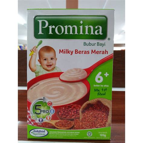 Aduk hingga rata dan siap untuk disajikan. Bubur Bayi Promina 6+ Milky Beras Merah 120 Gram | Shopee ...