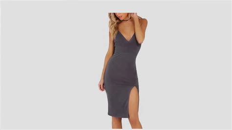 Women S Deep V Neck Adjustable Spaghetti Straps Summer Dress Buy
