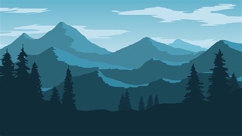 Vector Wallpaper With A Landscape A Mountain Range Stock Illustration