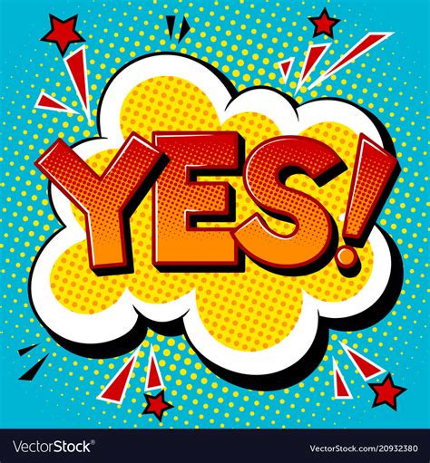 Yes Word Comic Book Pop Art Royalty Free Vector Image