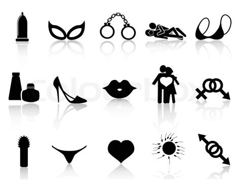 Isolated Black Sex Icons Set From Stock Vector Colourbox