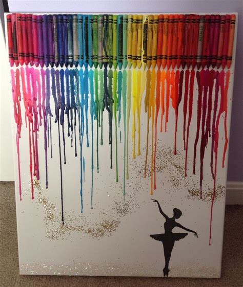 Diy Melted Crayon Art With Ballerina Silhouette And