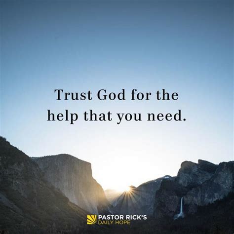Trust God For The Help You Need Pastor Ricks Daily Hope
