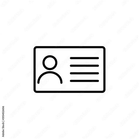 Id Card Icon Line Style Business Card Icon Identification Card