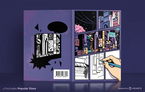Comic City Book Cover Design Kdp Vector Download