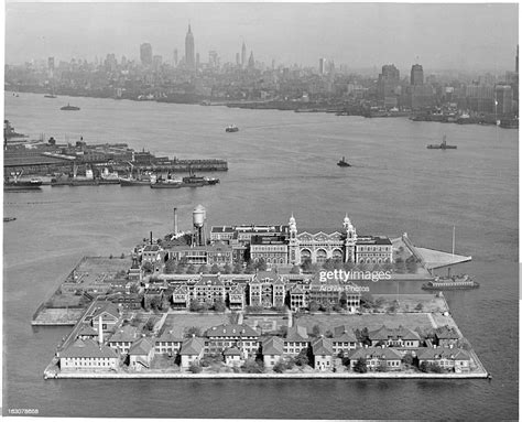 An Air View Of Ellis Island In Upper New York Bay Was The Gateway