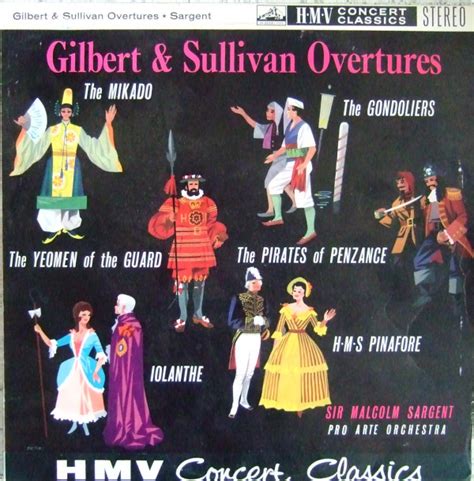 Sir Malcolm Sargent Pro Arte Orchestra Gilbert And Sullivan Overtures Lp Album Near Mint
