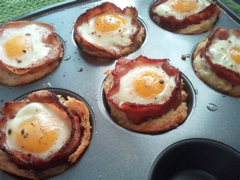 A Delicious Breakfast Bacon And Egg In Toast Cups Martha Stewart