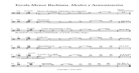 Escala Menor Bachiana Modos Y Armonización Partitura Completa Pdf