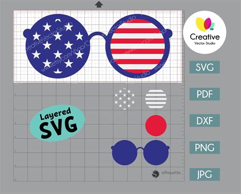 American Flag Sunglasses Svg Bundle Creative Vector Studio