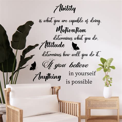 Vinyl Wall Quotes Stickers Ability Motivation Attitude Believe In Yourself Inspirational Saying