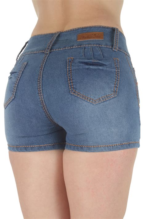 Plus Size Butt Lifting Levanta Cola Mid Waist Denim Shorts Ebay