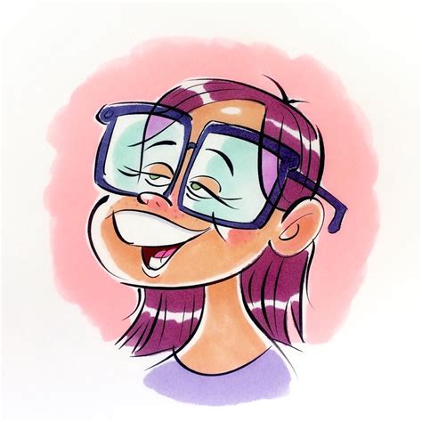 Dorky Doodle Dork Nerd Doodle Glasses Purplehair Nerdygirl