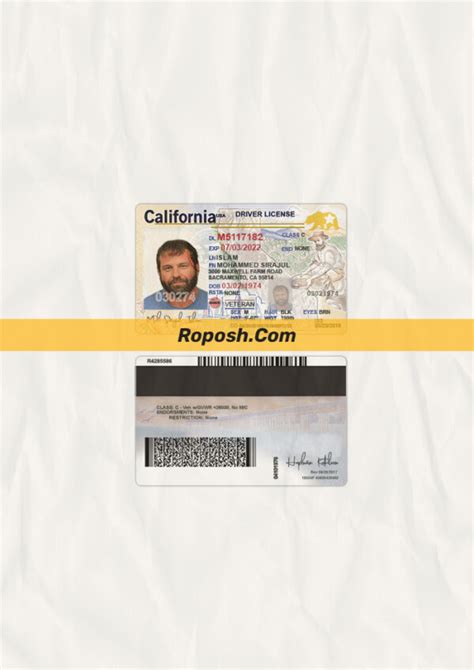 California Driver License Psd Template New Version Roposh