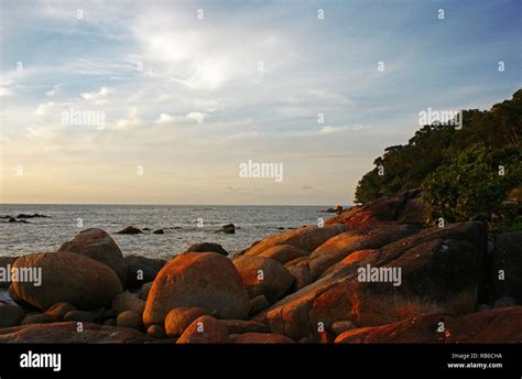 Tanjung Bajau Beach Singkawang West Kalimantan Indonesia Stock Photo