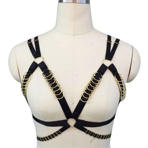 new sexy goth lingerie elastic harness cage bra 90 s cupless lingerie