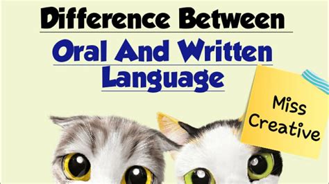 Difference Between Oral Language And Written Language Youtube