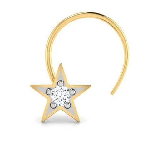 925 Sterling Silver Diamond Studded Nose Pin With Gold Plated At Rs 230