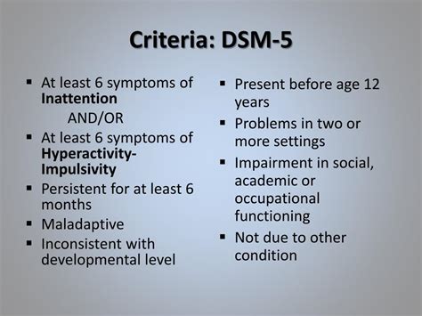 Ppt Adhd Diagnosis Treatment And Dsm 5 Considerations Powerpoint