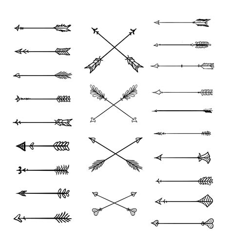 Doodle Tribal Arrows Clipart 23 Vector Arrows Hand Etsy