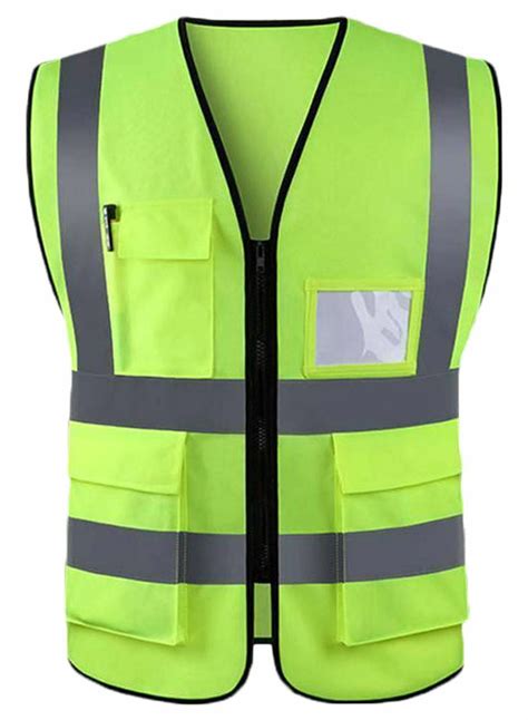 High Visibility Safety Vest Reflective Waistcoat With Pockets Coloryellow