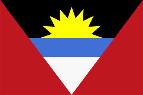Die flagge zeigt in einer roten grundfläche ein auf der spitze. Flagge Antigua und Barbuda, Fahne Antigua und Barbuda ...
