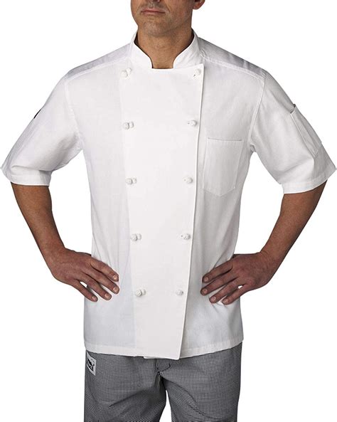 Chefwear Chef Coat Mens Premium Lightweight 100 Cotton Twill Short