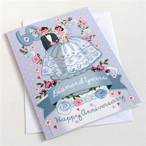 60th Wedding Anniversary Card Diamond Anniversary Card Etsy
