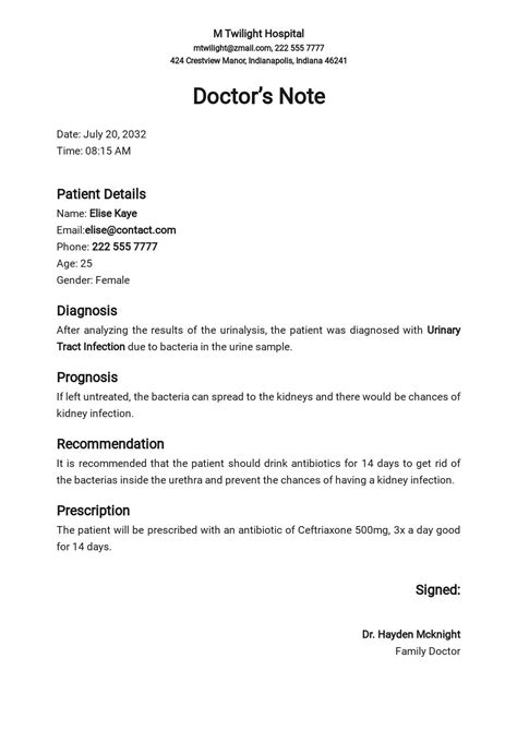 Doctors Note For Work Template Free Pdf Word Apple Pages Pdf