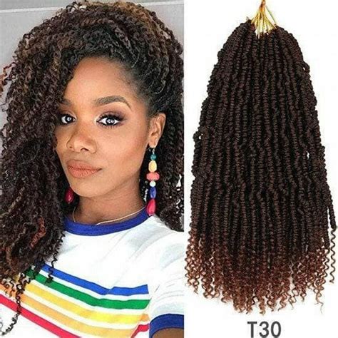 Passion Spring Twist Synthetic Hair Extensions Ombre Crotchet Etsy Kinky Twists Hairstyles