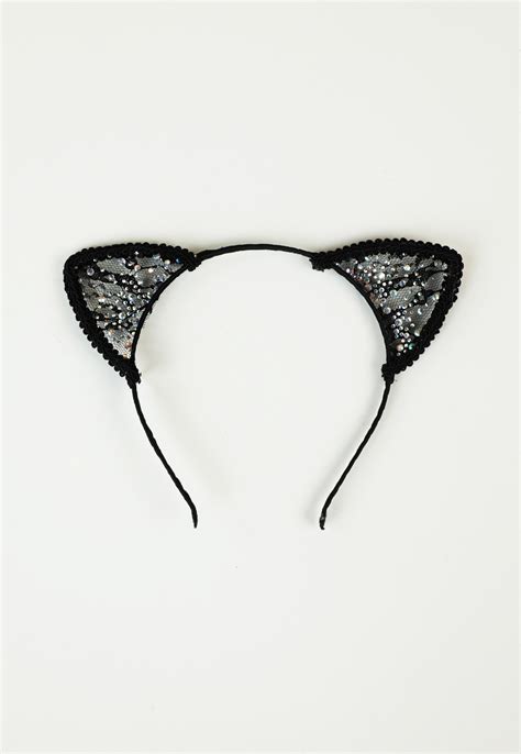 Embellished Cat Ear Headband Shop Hats At Papaya Clothing