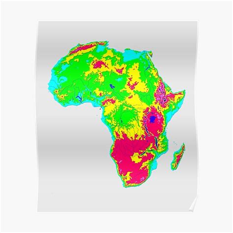 Map Of Africa With Relief Topographic Map Of Africa With Major Lakes
