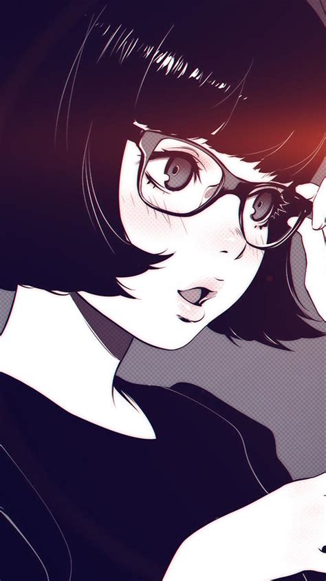 Glasses Cute Anime Girl With Short Hair