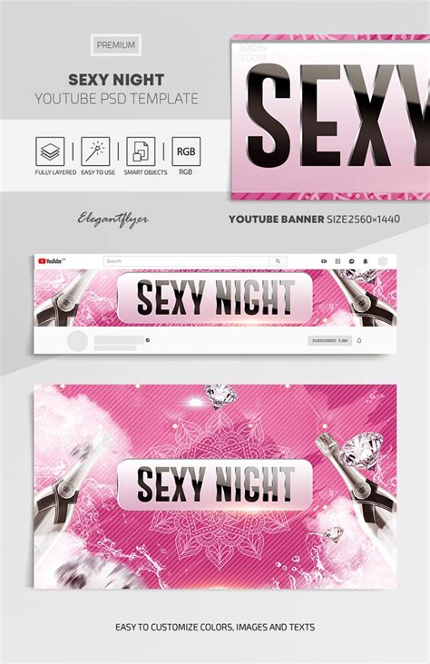 Pink Luxury Sexy Night Youtube Premium Social Media Template Psd By Elegantflyer