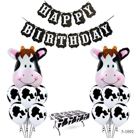 Cow Balloons Kit Birthday Decor Farm Party Etsy Cow Print Birthday
