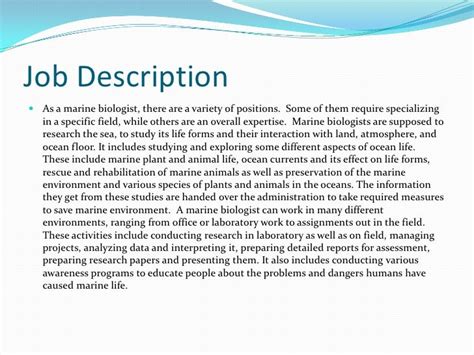 Biology 45 Marine Biology Jobs Pics
