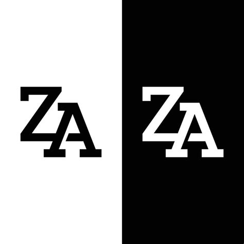 Z A Za Az Letter Monogram Initial Logo Design Template Suitable For