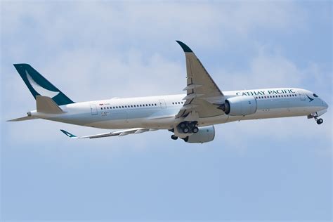 Cathay Pacific Airbus A350 900 Retracting Landing Gear In Aircraft