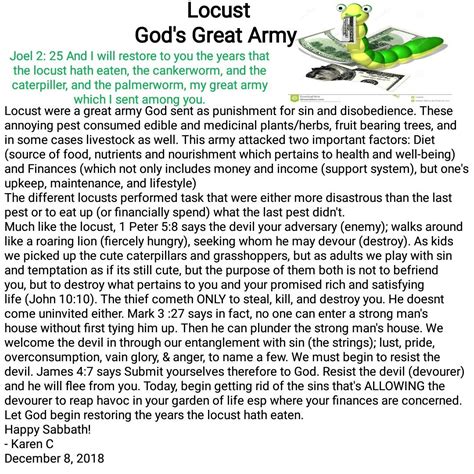 Joel 2 25 I Will Restore The Years The Locust Have Eaten Sin