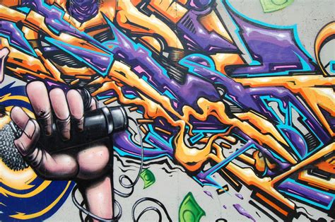 Download Graffiti Street Art Hand Microphone Wallpaper