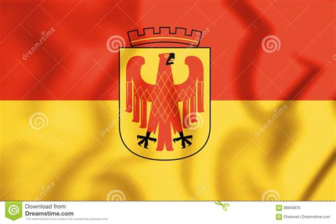3D Flag Of Potsdam Brandenburg, Germany. Stock Illustration ...