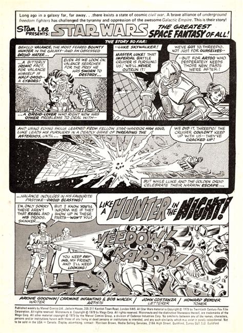 Star Wars Weekly 62 Pg 01 Recap Page By Bender In Infantinos Style