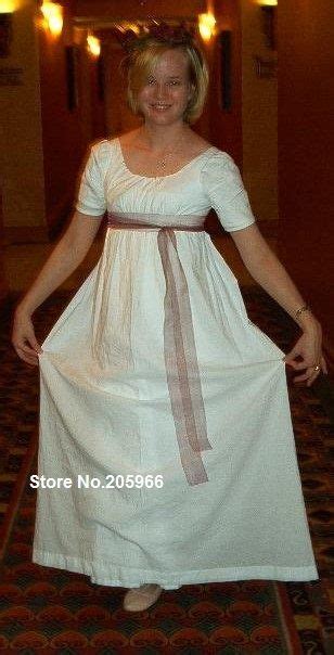 Custom Made Jane Austen Style White Cotton Empire Regency Ball Gown