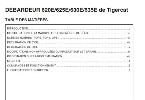 Tigercat DÉBARDEUR 620E 625E 630E 635E MANUEL D UTILISATION PDF