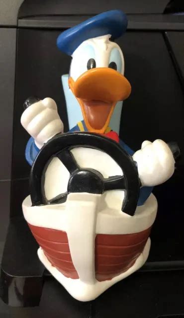 Donald Duck Coin Bank In Boat Just Toys 1994 Collectible Walt Disney