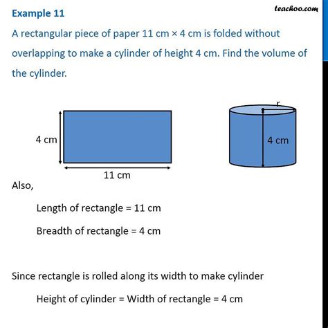 Example 11 A Rectangular Piece Of Paper 11 Cm X 4 Cm Is Folded