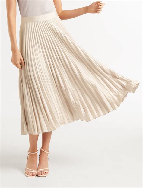Ester Satin Pleated Skirt Womens Fashion Forever New